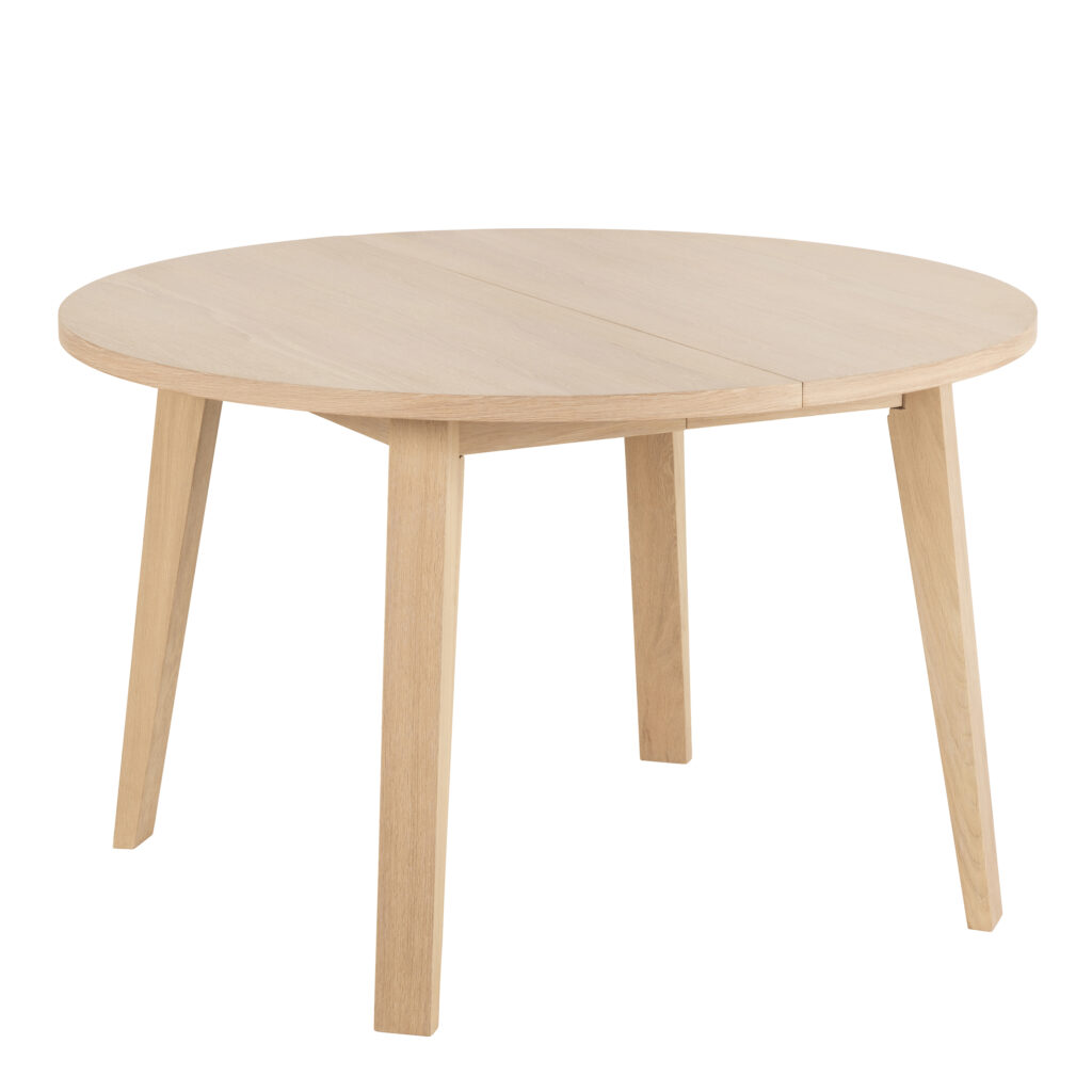 Whistler Round Extendable Dining Table in White Oak 120/220 x 120 x ...
