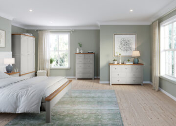 Wynyard Grey Compact 3 Drawer Bedside Table