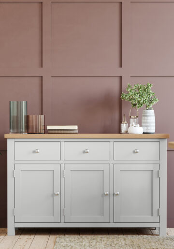 Wynyard Grey 3 Door 3 Drawer Large Sideboard | Assembled