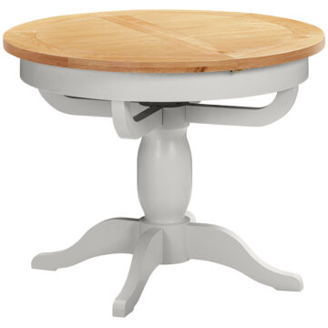 Wynyard Grey Round Extending Pedestal Dining Table