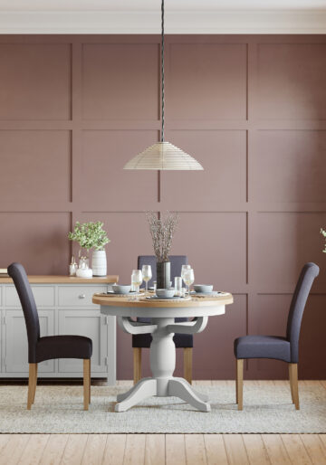 Wynyard Grey Round Extending Pedestal Dining Table | 100cm – 135cm