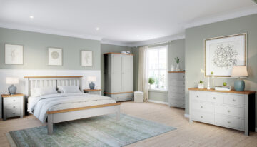 Wynyard Grey Single Vanity Mirror | Oak Finish Top