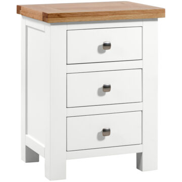 Wynyard White 3 Drawer Bedside