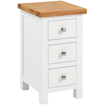 Wynyard White Compact 3 Drawer Bedside
