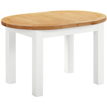 Wynyard White D-End Extending Dining Table