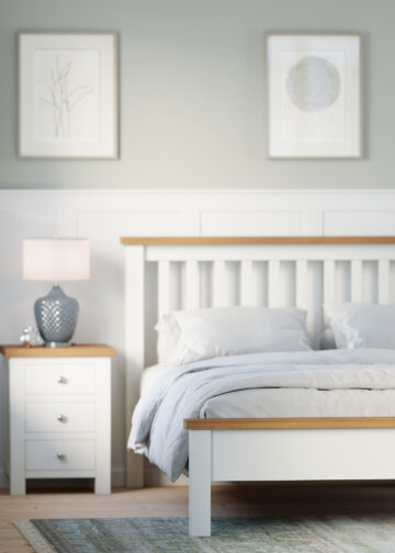 Wynyard White Slatted 4’6 Doube Bed Frame