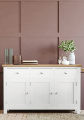 Wynyard White 3 Door 3 Drawer Large Sideboard | Assembled