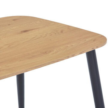 light oak effect top with black tapered legs