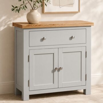 Wynyard Grey 2 Door 1 Drawer Compact Sideboard | Assembled