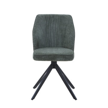 green cord fabric with black metal legs (pair)