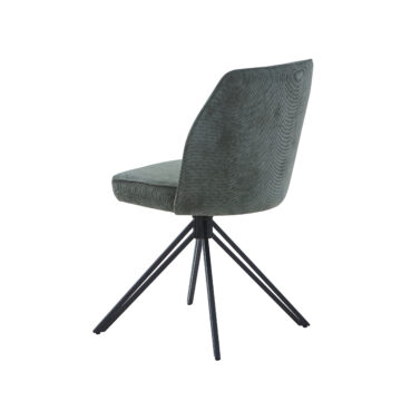 green cord fabric with black metal legs (pair)