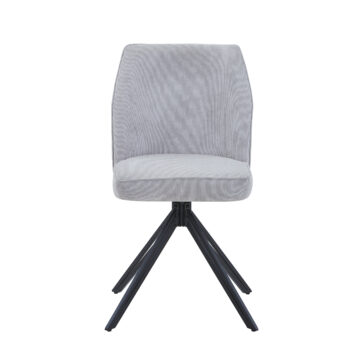 light grey cord fabric with black metal legs (pair)