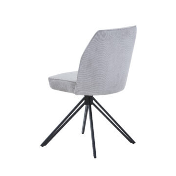light grey cord fabric with black metal legs (pair)
