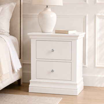 Riverton White 2 Drawer Bedside Cabinet