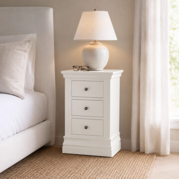 Riverton White 3 Drawer Bedside Cabinet