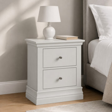 Riverton Grey 2 Drawer Bedside Cabinet