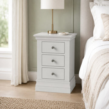 Riverton Grey 3 Drawer Bedside Cabinet