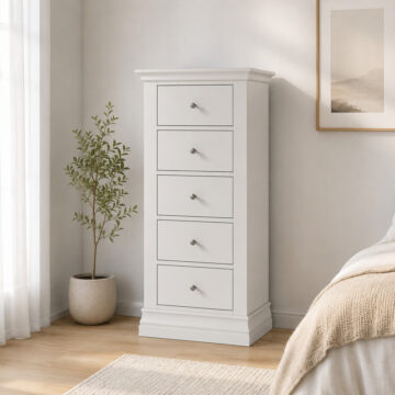 Riverton Grey 5 Drawer Tallboy