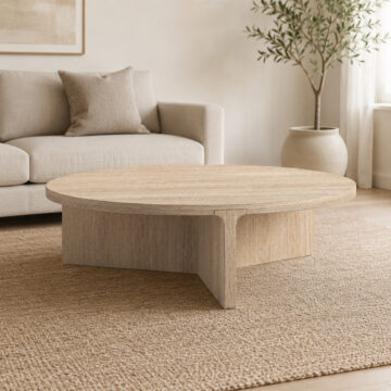 Elwood Oak Round Coffee Table 1200
