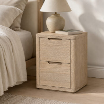 Elwood Oak 2 Drawer Bedside Cabinet