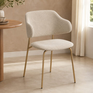 Dorchester Wheat Pair of Gold Framed Dining Chairs
