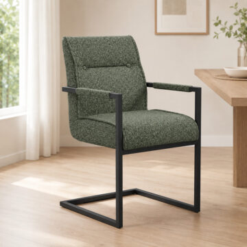 Cleaver Pair of Desert Sage Dining Chairs | Armrests