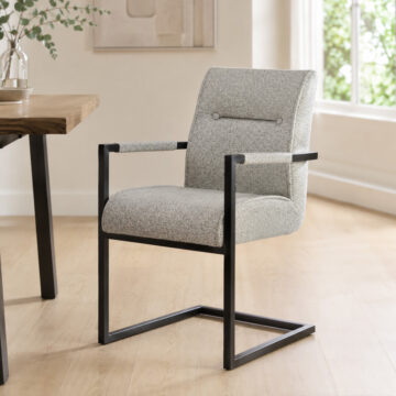 Cleaver Pair of Smoked Pearl Dining Chairs | Armrests