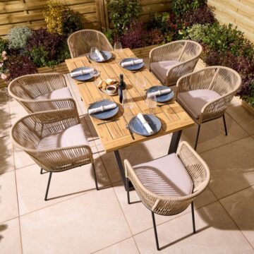 Alfresco Oslo 6 Seat Dining Set – 160cm Table