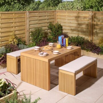 Oakworld Alfresco Kyoto 4 Seat Dining Set with Cushions