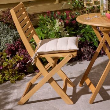 Oakworld Alfresco Ashdown Folding Bistro Set with Cushions