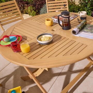 Alfresco Ashdown Folding 6 Seat Round Dining Set with Cushions