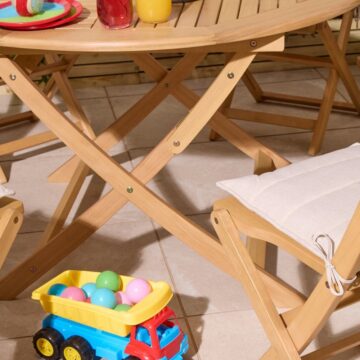 Alfresco Ashdown Folding 6 Seat Round Dining Set with Cushions