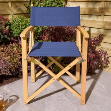 Alfresco Ascot Folding Director’s Chair – Midnight Blue