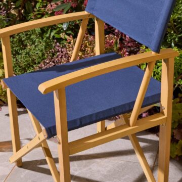 Alfresco Ascot Folding Director’s Chair – Midnight Blue