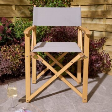 Alfresco Ascot Folding Director’s Chair – Slate Grey
