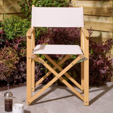 Alfresco Ascot Folding Director’s Chair – Natural
