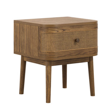 Callie Smoked 1 Drawer Bedside Cabinet