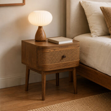 Callie Smoked 1 Drawer Bedside Cabinet