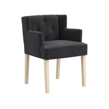 Shay Anthracite Winged Dining Chair | Armrests