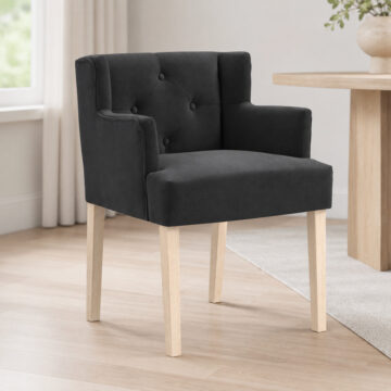 Shay Anthracite Winged Dining Chair | Armrests