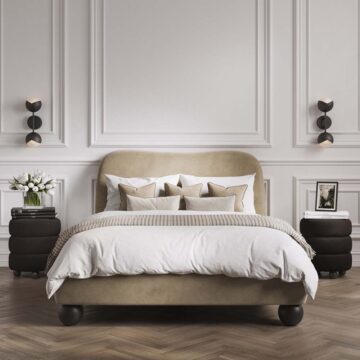 Emi Black / Black Pouffe