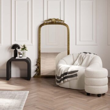 Emi Ivory / Black Pouffe