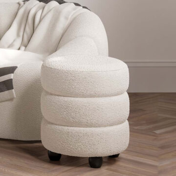 Emi Ivory / Black Pouffe