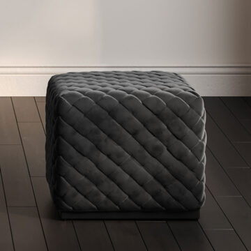 Colline Small Black Pouffe