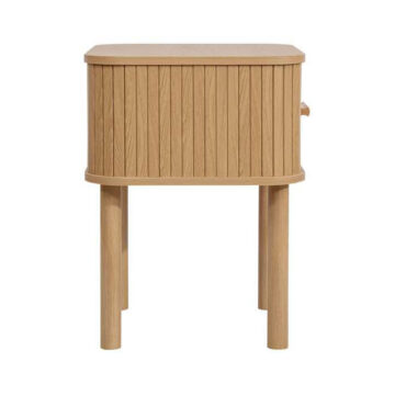 Aksel 1 Drawer Fluted Bedside Table | Oak Finish