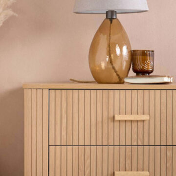 Aksel 6 Drawer Fluted Chest | Oak Finish