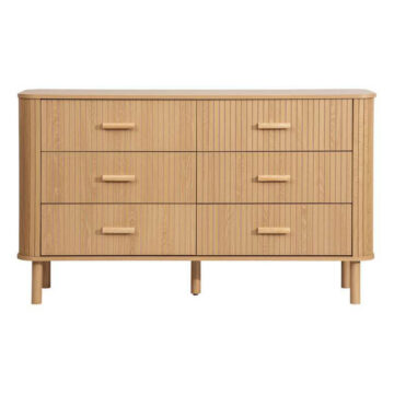 Aksel 6 Drawer Fluted Chest | Oak Finish