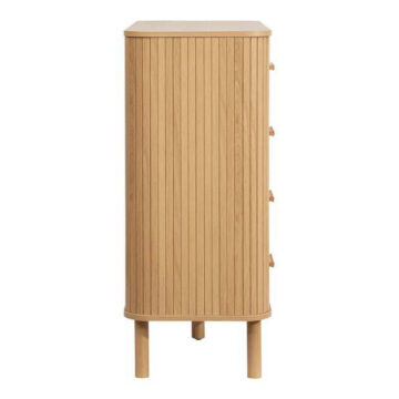 Aksel 5 Drawer Fluted Chest | Oak Finish