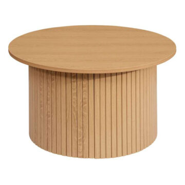 Aksel Round Fluted Coffee Table | Oak Finish