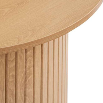 Aksel Round Fluted Coffee Table | Oak Finish